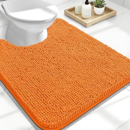 OLANLY Toilet Rugs U-Shaped 24x20, Soft Absorbent Chenille Contour Rugs by OLANLY