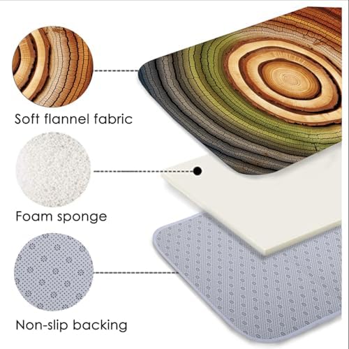 Memory Foam Bath Mat Flannel Non-Slip Floor Carpet 29x17in - Image 2