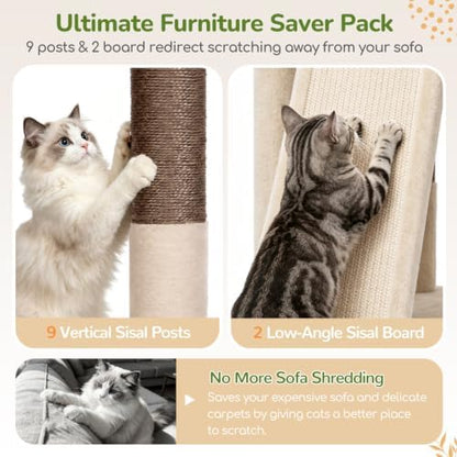 Globlazer Heavy Duty Cat Tree for Large Cats, 25.5in Wide Top Perch - Image 6