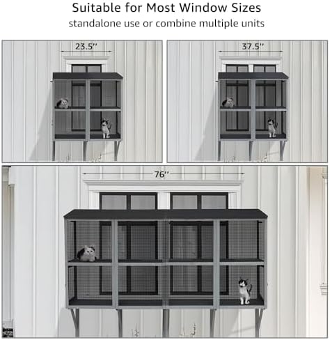 beeNbkks Bug Proof Window Catio, Expandable Outdoor Cat Enclosure - Image 2