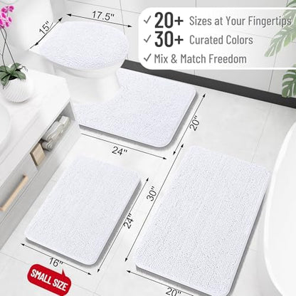 OLANLY Toilet Rugs U-Shaped 20x20, Soft Absorbent Chenille Contour Rugs - Image 2