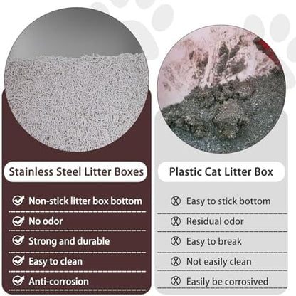 Stainless Steel Cat Litter Box 18"x14"x6" - Image 5