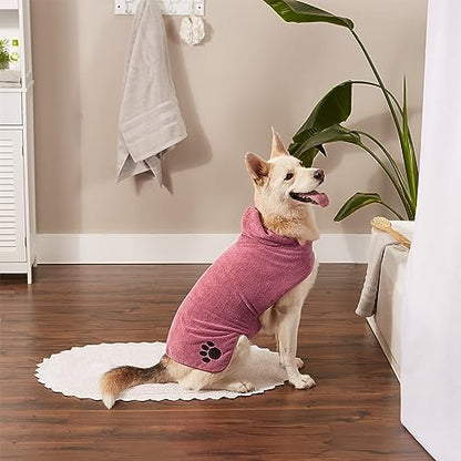 Bone Dry Pet Robe Collection Embroidered Absorbent Microfiber Bath Robe - Image 5