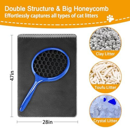 Extra Large Cat Litter Mat, XL 47"x28" Litter Trapping Mat - Image 3