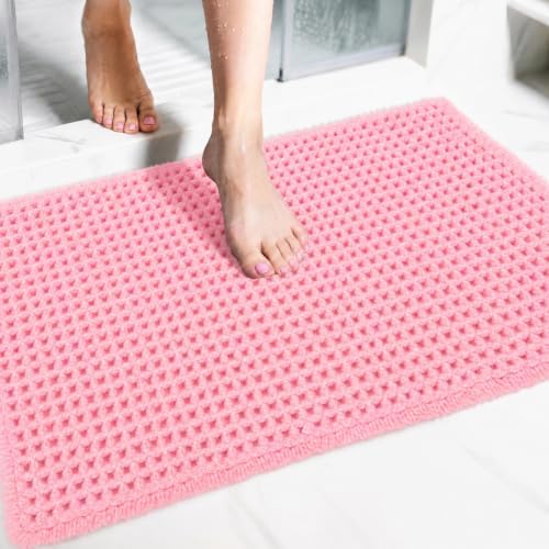ILANGO Upgraded Waffle Bath Rug 20x32, Super Absorbent Non Slip Bath Mat by ILANGO