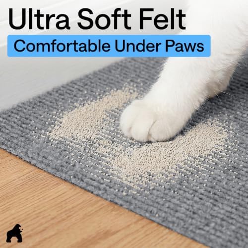 GORILLA GRIP Cat Litter Box Mat, Soft Felt Scatter Catcher - Image 5