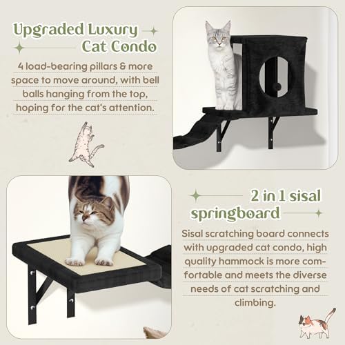 14-in-1 Cat Wall Shelves, Wall Mounted Cat Shelves, Space Saving - Image 3
