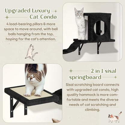 14-in-1 Cat Wall Shelves, Wall Mounted Cat Shelves, Space Saving - Image 3