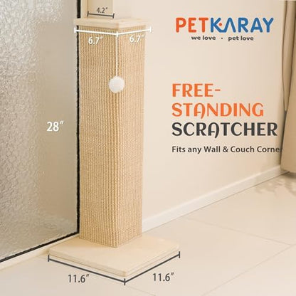 PETKARAY Couch Corner Cat Scratcher, Sisal Cat Scratch Pad - Image 2