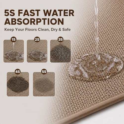 12'' Wide Long Bath Runner Mat, Super Absorbent Non-Slip Bathroom Rug - Image 3