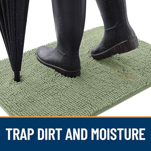 OLANLY Dog Door Mat for Muddy Paws 47x32, Super Absorbent Chenille Mud Mat - Image 2