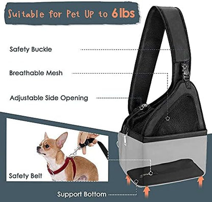 Lukovee Pet Sling, Hands Free Hard Bottom Papoose - Image 3