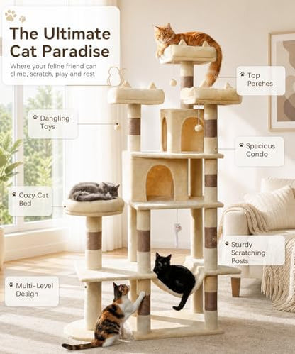 Cat Tower, 71 Inch Heavy Duty Cat Tree - Image 2