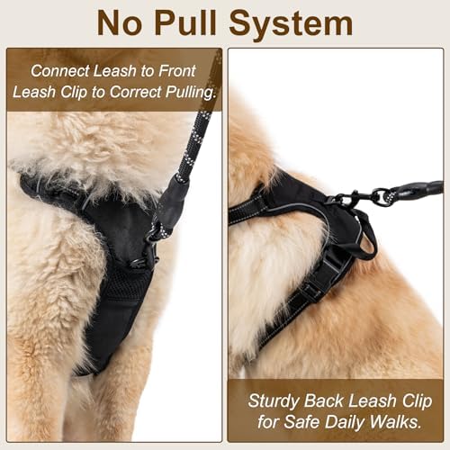 No Pull Dog Harness, Adjustable Reflective Front Clip Pet Vest - Image 3