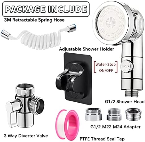Sink Handheld Shower Kit with 9.8ft Telescopic Hose, Kitchen Bathroom Faucet - Image 3
