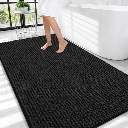 OLANLY Thick Chenille Large Bathroom Rugs 44x32, Absorbent Bath Mat by OLANLY