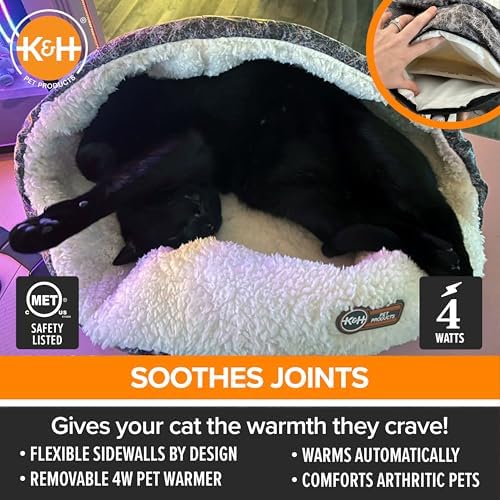 K&H Pet ProductsHeated Cat Bed Indoor, Thermo-Snuggle Cup Bomber Soft Heated - Image 4