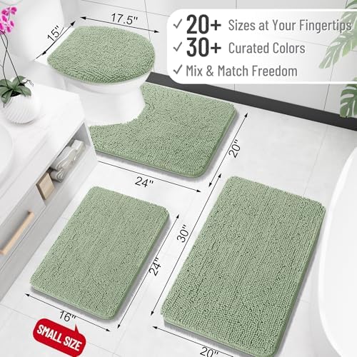 OLANLY Toilet Rugs U-Shaped 20x20, Soft Absorbent Chenille Contour Rugs - Image 2