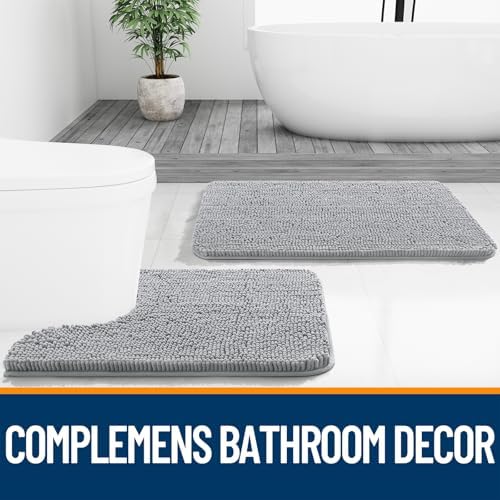 OLANLY Bathroom Runner Rugs 47x24, Extra Soft Absorbent Chenille Bath Rugs - Image 7