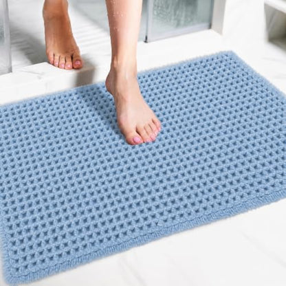 ILANGO Upgraded Waffle Bath Rug 20x32, Super Absorbent Non Slip Bath Mat by ILANGO