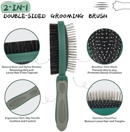 2PCS Pet Grooming Brush and Deshedding Comb Tools - Image 3