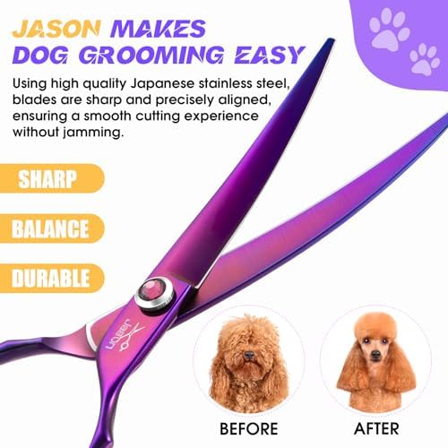 JASON Curved Dog Grooming Scisssors - Image 4