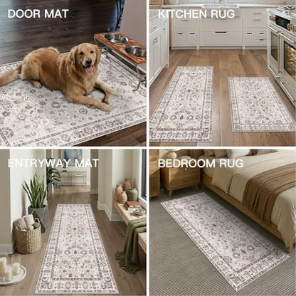 Kitchen Mat 3PC Washable Runner Soft Kitchen Rug Set of 3 Beige - Image 4