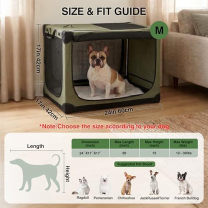 24 x 17 x 17 Inch Collapsible Soft Dog Crate - Image 2