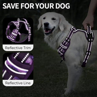 HEELE Dog Harness, No Pull Adjustable Padded Reflective Harness - Image 3