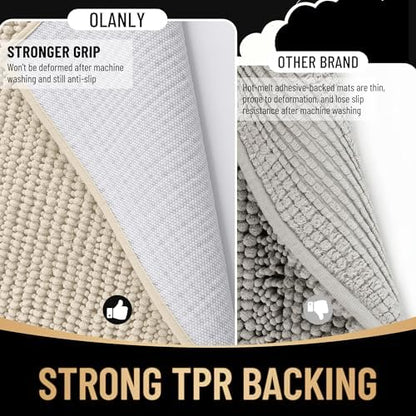 OLANLY Thick Chenille Bathroom Runner Rugs 70x24, Absorbent Bath Mat - Image 5