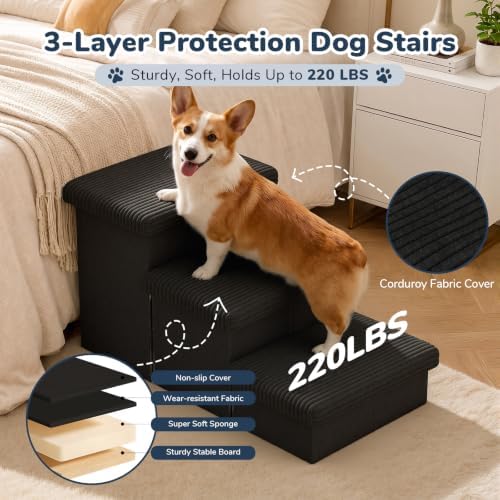 3-Step Wide Dog Stairs 18" H - Image 3