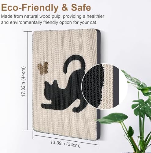 Ownpets Wall Cat Scratcher, Cute Vertical Cat Scratching Board, Wall Mounted - Image 2