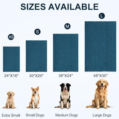 Smiry Dog Door Mat for Muddy Paws 48x30, Ultra Absorbent Chenille Doormat - Image 2