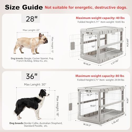 ZOMISIA 28" L Collapsible Dog Crate - Image 3