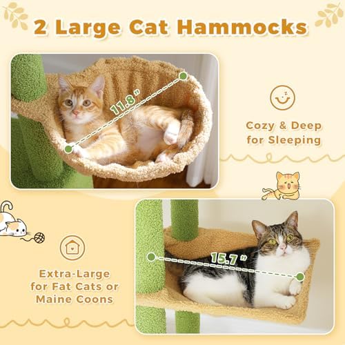 PETEPELA Floor to Ceiling Cat Tree, Adjustable 90.5"-100.4" Tower - Image 5
