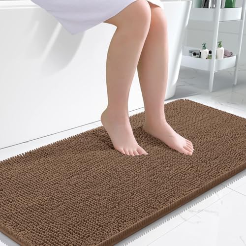 OLANLY Large Bathroom Rugs 50x30, Extra Soft Absorbent Chenille Bath Rugs by OLANLY