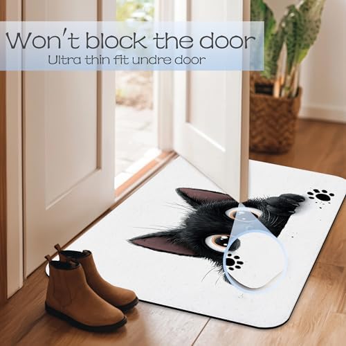 Cute Black Cat Bathroom Rug 29.5"x17", Super Absorbent Fast Drying Bath Mat - Image 7