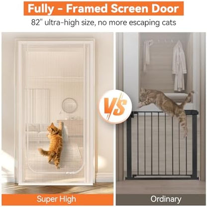 BFNN Cat Screen Door, Scratch Resistant Mesh Gate, Fit 38'' x 82'' Door - Image 4