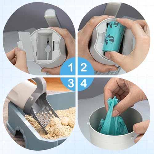 HISKI Cat Litter Scooper with Trash Container, Portable Litter Scoop Holder - Image 5