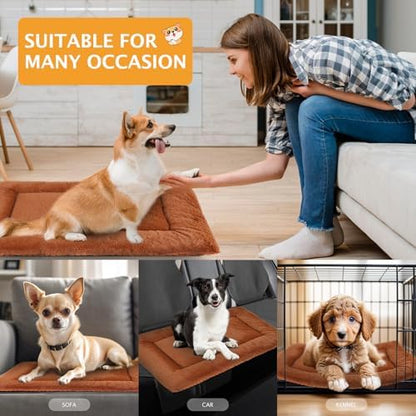 Reversible Dog Bed Mat with Plush and Corn Velvet, Soft Warm Pet Cushion - Image 2