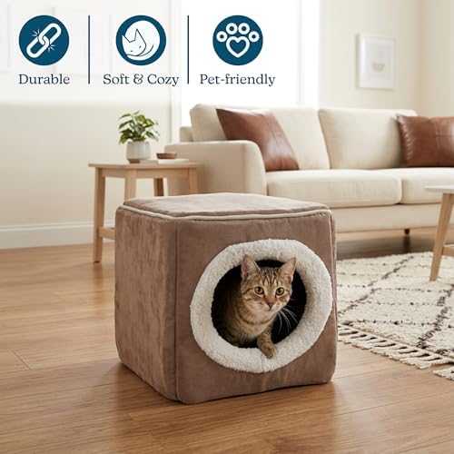 Cat House - Indoor Bed with Removable Foam Cushion - Cat Cave - Image 2