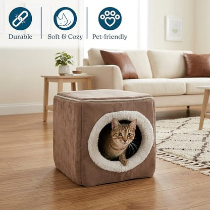 Cat House - Indoor Bed with Removable Foam Cushion - Cat Cave - Image 2