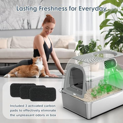 SuzziPaws Stainless Steel Litter Box Top-Entry Dog-Proof - Image 4