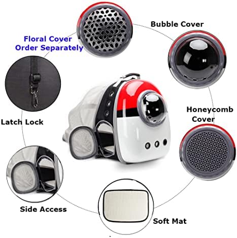 Back Expandable Cat Backpack Carrier, Fit up to 12 lbs, Hard Shell Bubble Dome - Image 3
