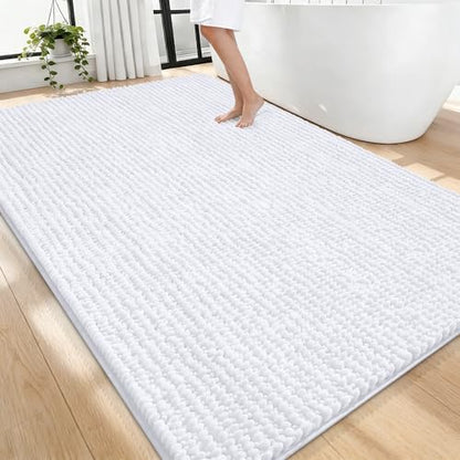 OLANLY Thick Chenille Large Bathroom Rugs 70x46, Absorbent Bath Mat by OLANLY