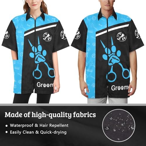 Custom Pet Grooming Smock, Personalized Dog Groomer Jacket - Image 5