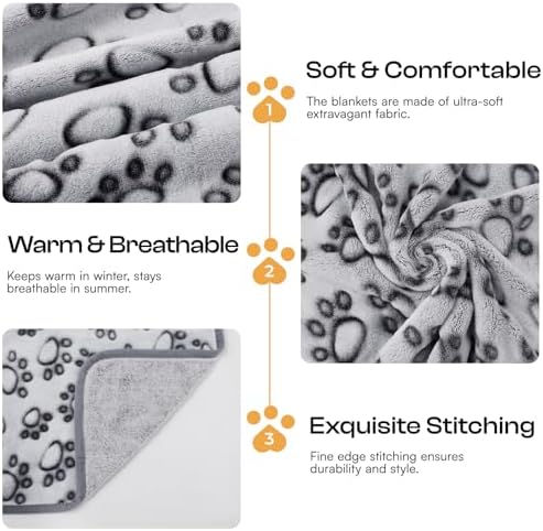 Luciphia Dog Blanket 3 Pack, Soft Cozy Fleece Throw - Image 4