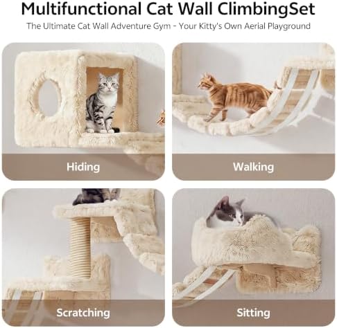 Cat Wall Furniture, 16 in 1 Cat Shelves w/Tunnel & Bridge - Image 3