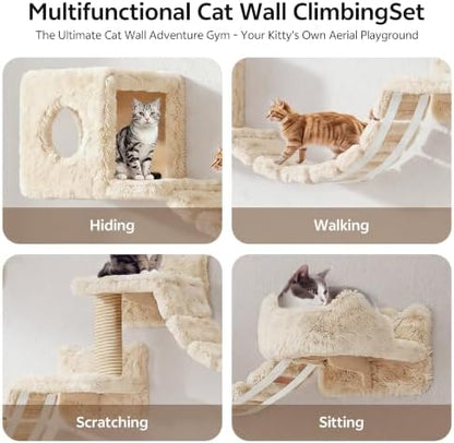 Cat Wall Furniture, 16 in 1 Cat Shelves w/Tunnel & Bridge - Image 3