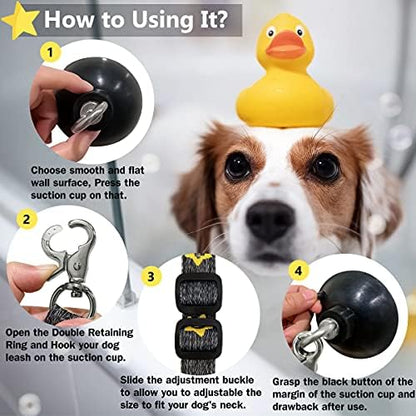 Dog Bathing Tether with Heavy Suction Cup, Dog Grooming Tub Restraint Leash - Image 4
